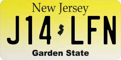 NJ license plate J14LFN