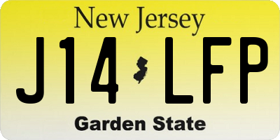 NJ license plate J14LFP
