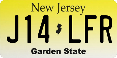 NJ license plate J14LFR