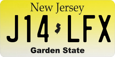 NJ license plate J14LFX