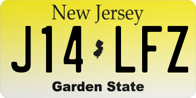 NJ license plate J14LFZ