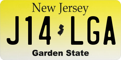 NJ license plate J14LGA