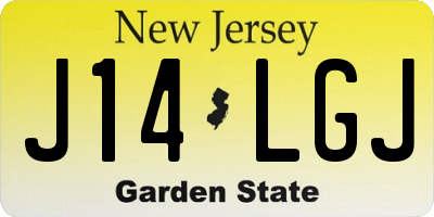 NJ license plate J14LGJ