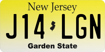 NJ license plate J14LGN