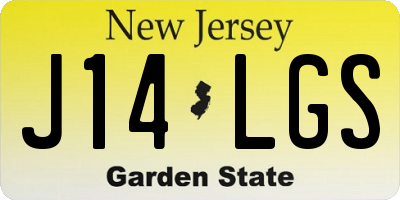 NJ license plate J14LGS