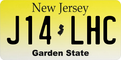 NJ license plate J14LHC