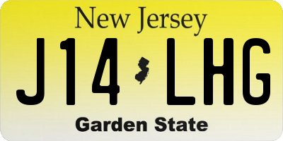 NJ license plate J14LHG
