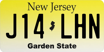 NJ license plate J14LHN
