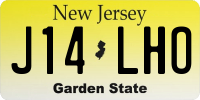 NJ license plate J14LHO