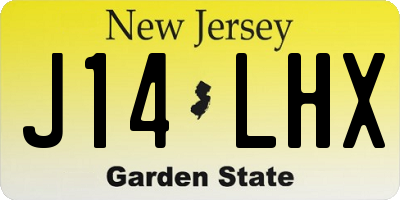NJ license plate J14LHX