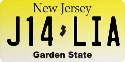 NJ license plate J14LIA