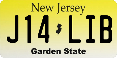 NJ license plate J14LIB