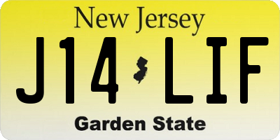 NJ license plate J14LIF