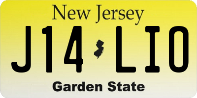 NJ license plate J14LIO