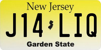 NJ license plate J14LIQ