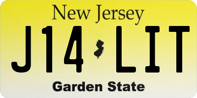 NJ license plate J14LIT