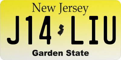 NJ license plate J14LIU