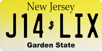 NJ license plate J14LIX