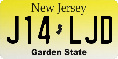 NJ license plate J14LJD