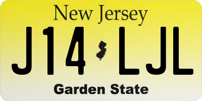 NJ license plate J14LJL