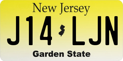 NJ license plate J14LJN