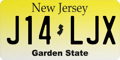 NJ license plate J14LJX