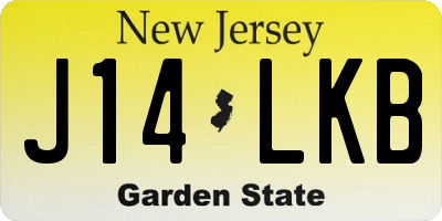 NJ license plate J14LKB