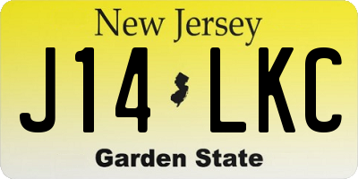 NJ license plate J14LKC