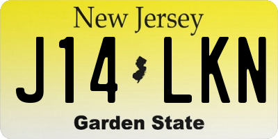 NJ license plate J14LKN