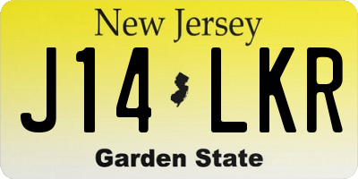 NJ license plate J14LKR