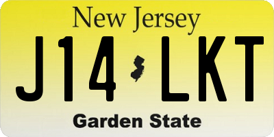 NJ license plate J14LKT
