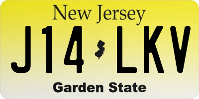 NJ license plate J14LKV