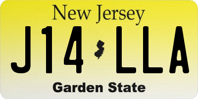 NJ license plate J14LLA