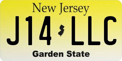NJ license plate J14LLC