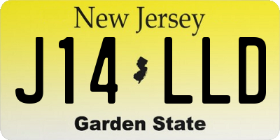 NJ license plate J14LLD