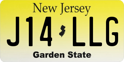 NJ license plate J14LLG