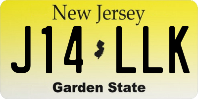 NJ license plate J14LLK