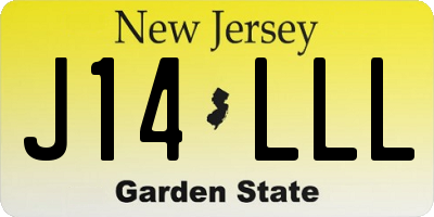 NJ license plate J14LLL