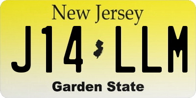 NJ license plate J14LLM