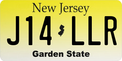 NJ license plate J14LLR