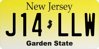 NJ license plate J14LLW