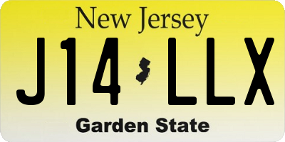 NJ license plate J14LLX