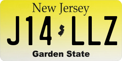 NJ license plate J14LLZ