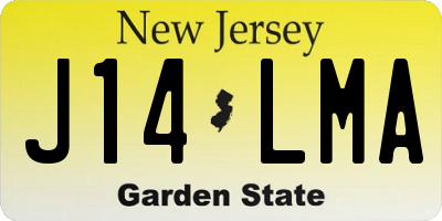 NJ license plate J14LMA