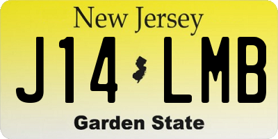 NJ license plate J14LMB