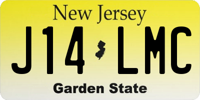 NJ license plate J14LMC