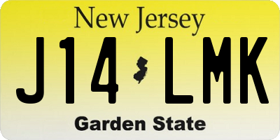 NJ license plate J14LMK