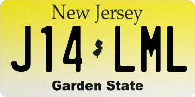 NJ license plate J14LML