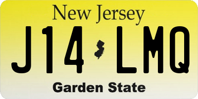 NJ license plate J14LMQ