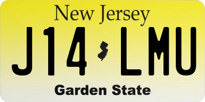 NJ license plate J14LMU